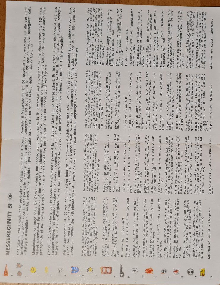 Fw 190 / Me 109 Decals ESCI