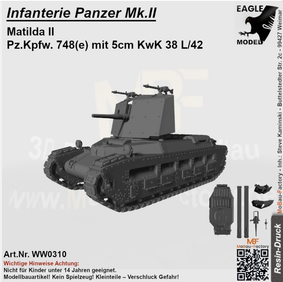 Matilda Mk II (E) mit 5cm KwK 38 L/42 Oswald