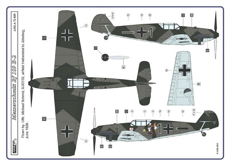 Messerschmitt Me 109 B-2 Mickey Mouse, Betty Boop / Limited Double Kit, Messerschmitt Me 109 B-2 Fluglehrerschule / Limited Double Kit