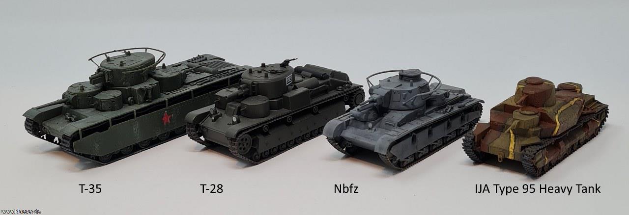 Neubaufahrzeug Nr. 1 (Rheinmetall), Pz. 752(r) / SU T-35 mod 1936, T-28 Panzer, Type 95 Heavy Tank